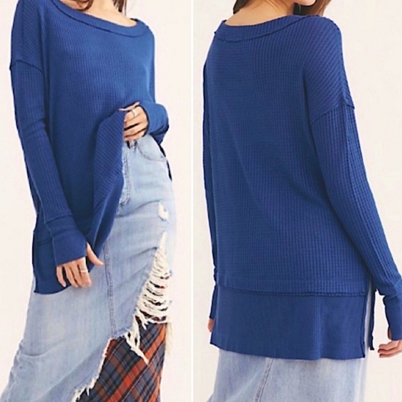 Free People Tops - FREE PEOPLE North Shore Porcelain Blue Tunic